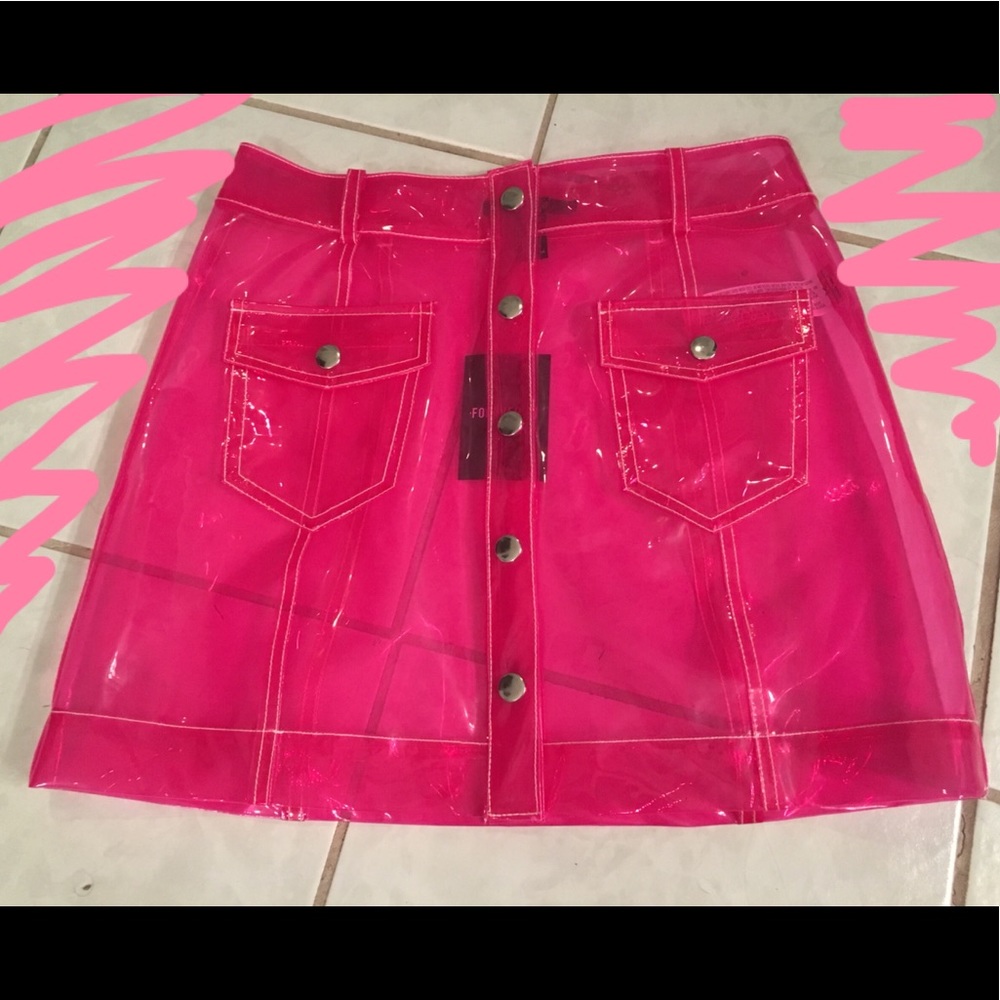 Pink Vinyl Skirt